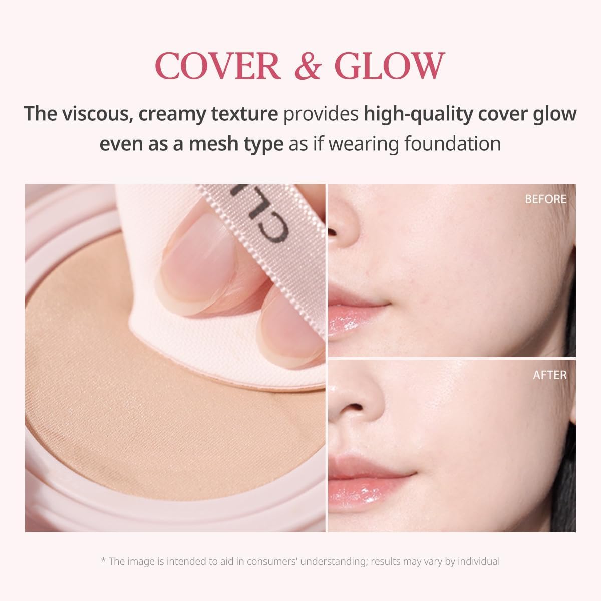 NALACAL Cushion Foundation with Refill (15g*2, 21N Linen), Glass Skin Finish, Long-Lasting, Lightweightand Moisturizing, Flawless Finish, Buildable Coverage for a Glowy Look (Pink)