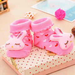 PATPAT Baby Cartoon Animal Fruit Three-dimensional Socks Pink