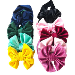 PATPAT Solid Color Bowknot Headbands for Girls white
