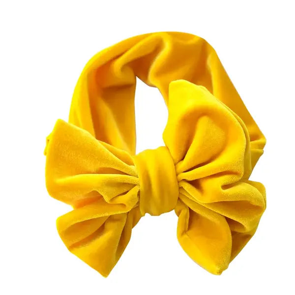 PATPAT Solid Color Bowknot Headbands for Girls yellow