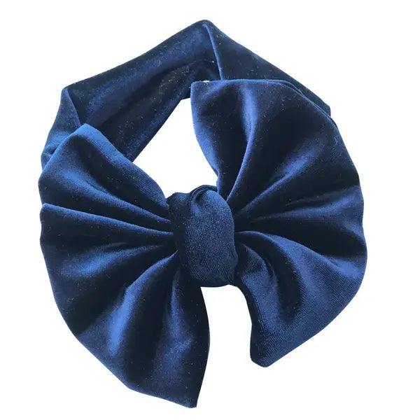 PATPAT Solid Color Bowknot Headbands for Girls blue