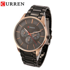 CURREN Original Men's Sports Waterproof Stainless steel Quartz Wrist Watch 8282 - Rose gold all black