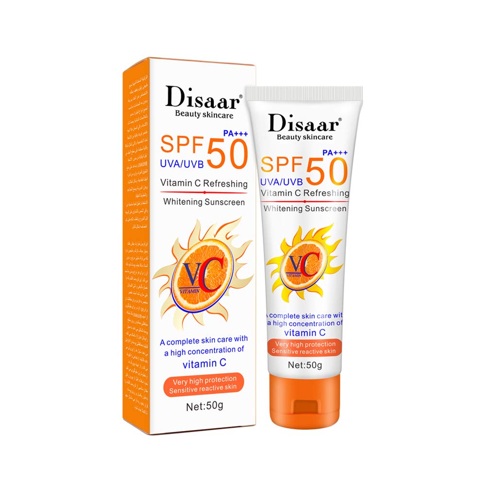 Disunie Vitamin C Organic SPF 50 Oil-Free Instant High Protection Sunblock Cream (50g)