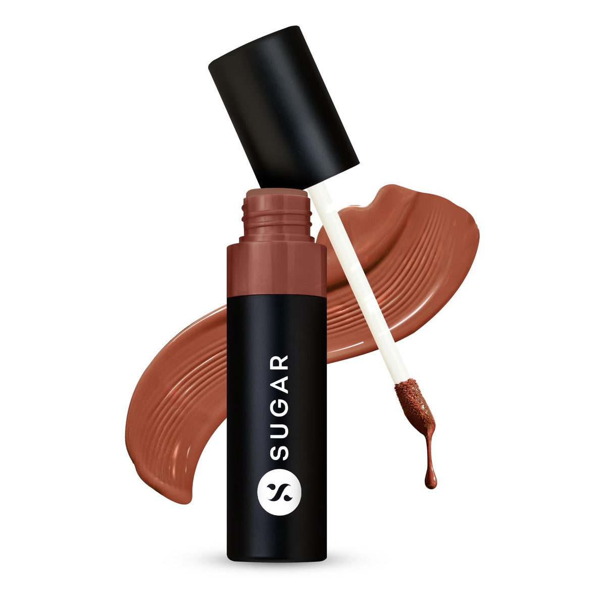 SUGAR Cosmetics Partner In Shine Transferproof Glossy Lipstick | Lasts upto 24hrs | Transferproof & Smudgeproof - 3ml - 14 Sepia Shiraz