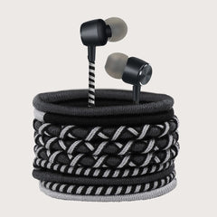 URIZONS Wired Earphones Colourful Headphones - In-Ear Earphones Braided with Microphone Surround Sound 3.5 mm Stereo Compatible with Huawei, MP3, Android (Black)