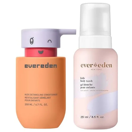 Evereden Kids Conditioner Detangler & Body Was Cool Peach Made With Clean and Non toxic Ingredients Gentle Skin Care for Kids
