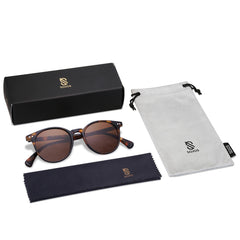 SOJOS Small Round Classic Polarized Sunglasses for Women Men Vintage Style UV400 Lens MAY SJ2113