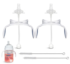 Straw Cup Conversion Kit for Philips Avent Anti-Colic Baby Bottle | 2-Count | with Weighted Any Angle Straw, Bottle Handles and Straw Cleaning Brush | BPA-Free | Spill-Proof (Straw Kit)