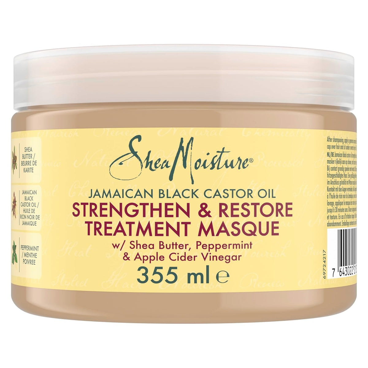 Shea Moisture Jamaican Black Castor Oil Strengthen, Grow, and Restore Treatment Masque 326 ml, 340 g (Pack of 1)