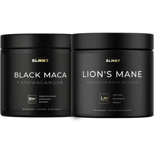 TERRA ELMNT Lion's Mane + Ashwagandha and Black Maca Root Bundle