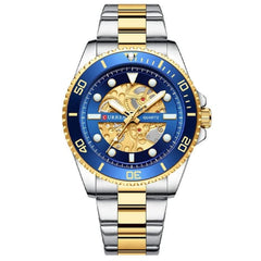CURREN 8412 Wrist Watch Men's Quartz Sports Brand Luxury Business Waterproof Stainless Steel (TETON BLUE)