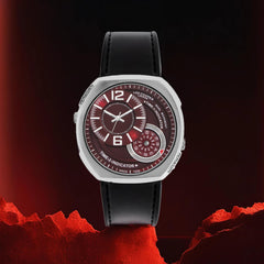 Lee Cooper Men's 2035+Y120F1 Movement Watch, Analog Display and Leather Strap - LC07805.381, Black