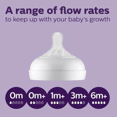 Philips AVENT Natural Baby Bottle with Natural Response , Purple, 9oz, 4pk, SCY903/34