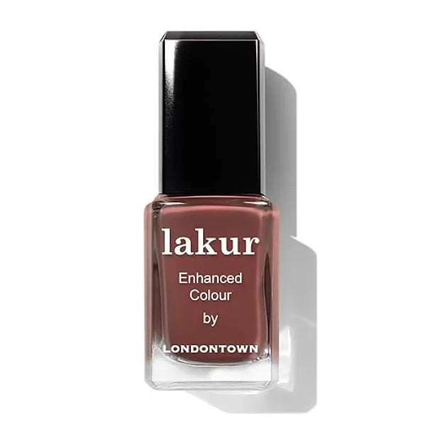 LONDONTOWN lakur Nail Polish  Chip Resistant, Non Toxic, Conditions & Hydrates Nails Glossy Hot Chocolate Brown, Oud Mood, .40 fl oz