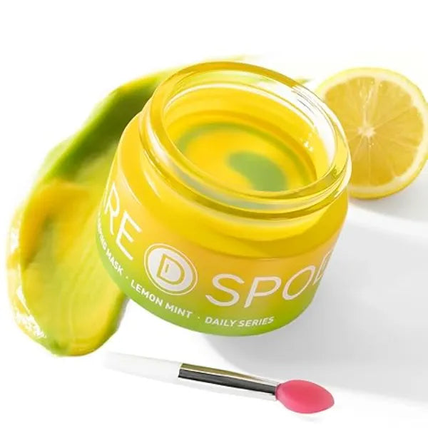 SPODARE Lip Mask, Hydrating Overnight Lip Sleeping Mask, Lip Moisturizer for Dry Cracked Lips Care, Dual Color Korean Lips Balm for Nourishing and Softening Lips, Minimizes Fine Lines Lemon Mint
