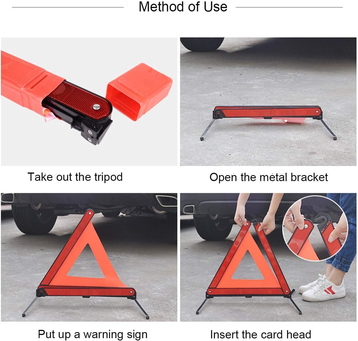 Safety Triangle Kit Road Emergency Warning Reflector Roadside Reflective Early Foldable Warning Sign - View #8