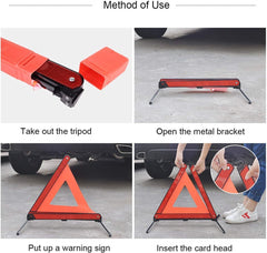 Reflective Warning Triangle, Foldable Safety Warning Triangle for Roadside Breakdowns, Warning Triangle with Storage Box for Car Emergencies Accessories (1 Pack)