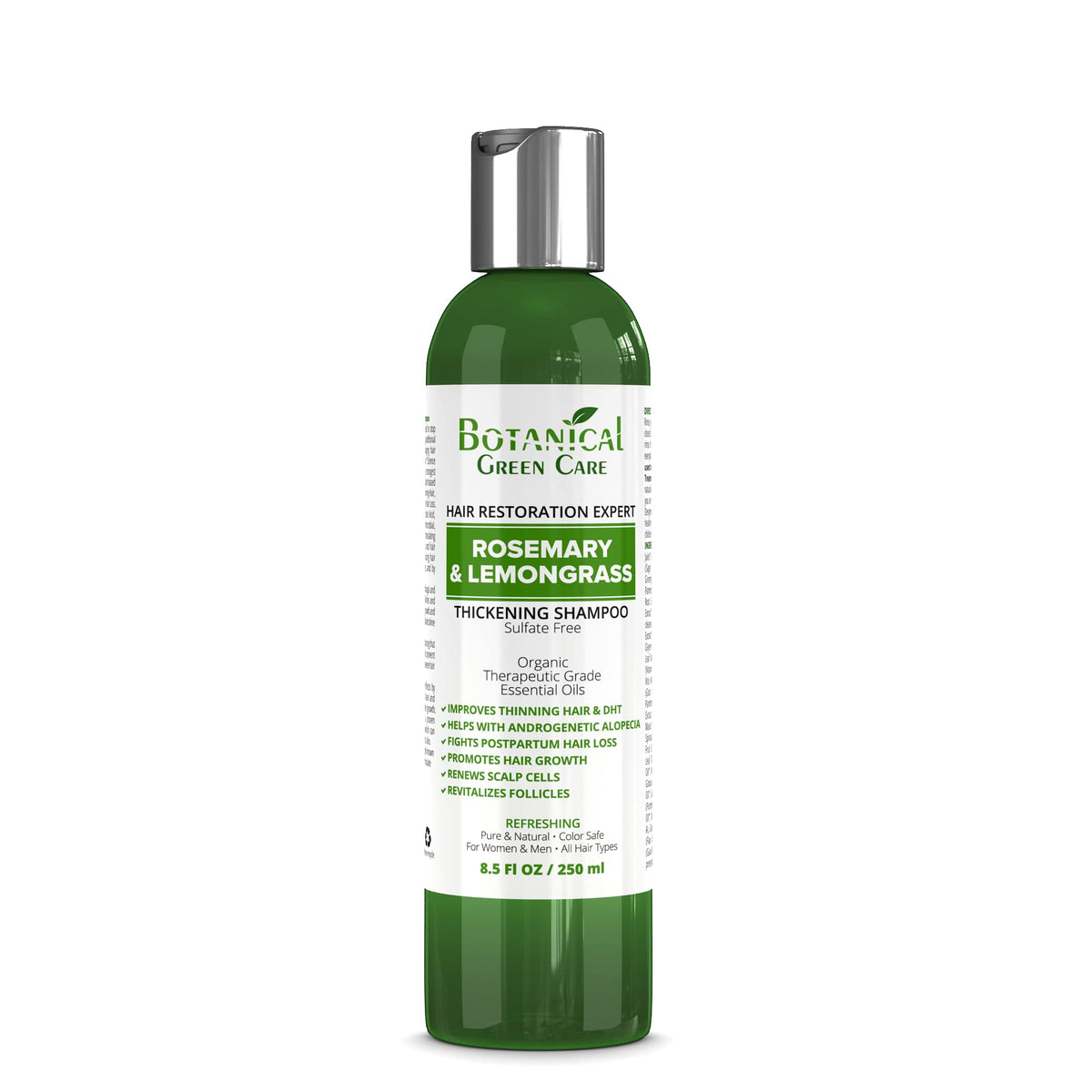 Botanical Green Care Rosemary & Lemongrass Anti-Thinning Shampoo, Thickening Shampoo for Thinning Hair, Hair Loss Shampoo, Thickening Products For Women & Men, Hair Growth Shampoo