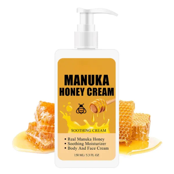 Grospe Manuka Honey Cream, Honey Firming Cream Body Lotion & Face Moisturizer Skin Care for Dry Crepey Wrinkle Sun Damaged Skin Tightening Body Cream for Women & Men 5.3oz