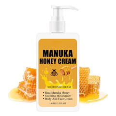 Grospe Manuka Honey Cream, Honey Firming Cream Body Lotion & Face Moisturizer Skin Care for Dry Crepey Wrinkle Sun Damaged Skin Tightening Body Cream for Women & Men 5.3oz