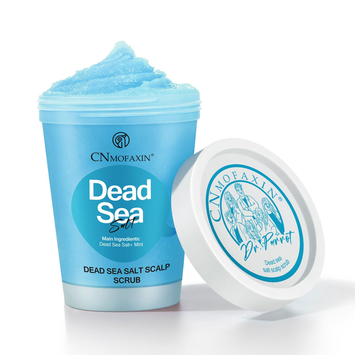 CNMOFAXIN Dead Sea Salt Scalp Scrub, Exfoliator for Oily Scalp, Itchy Scalp & Dandruff Relief - Clarifying Hair Treatment with Herbal Essences for Scalp Build-Up, Flakes & Hair Growth - 280g