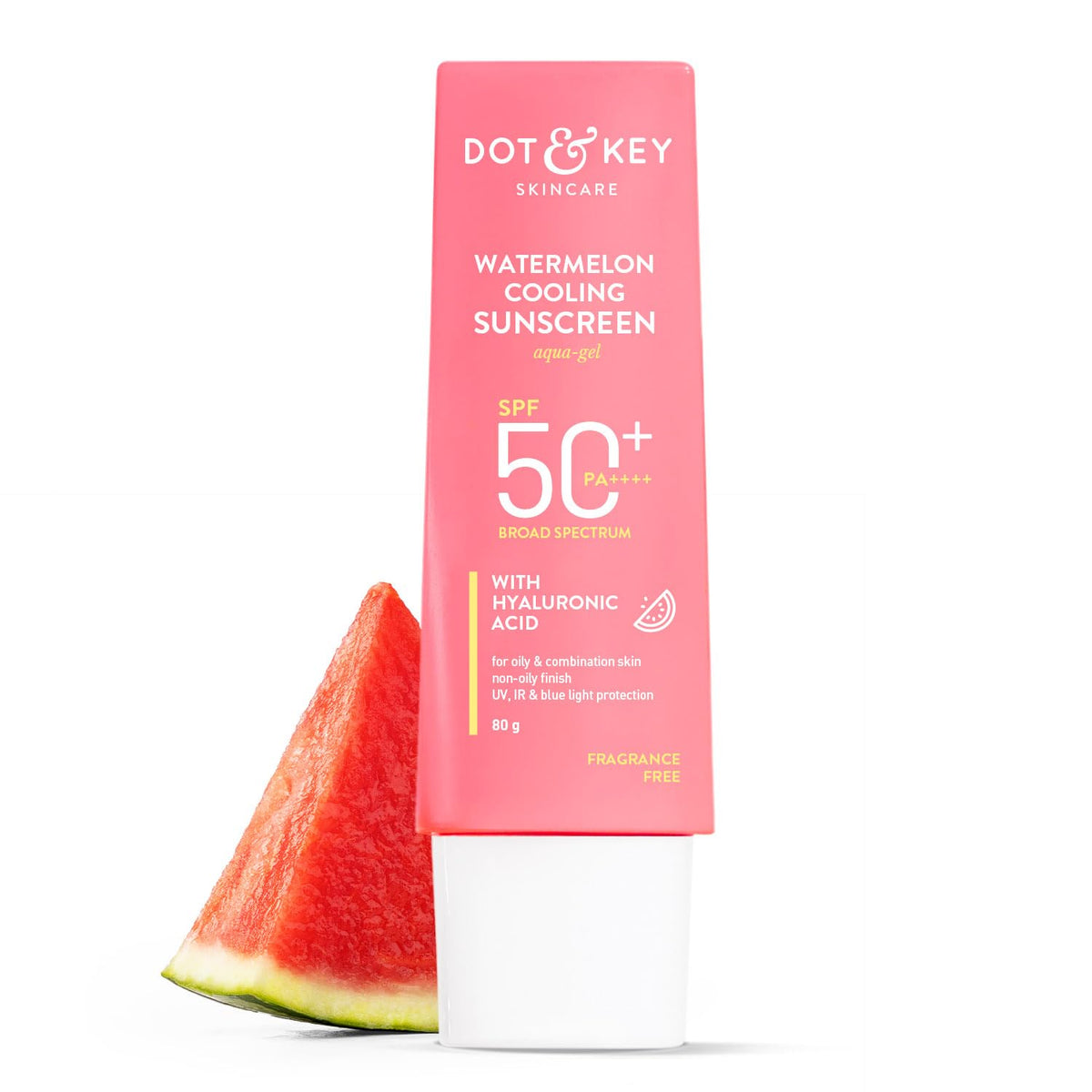 Dot & Key Watermelon Hyaluronic Cooling Sunscreen SPF 50 PA+++| for Oily, Normal & Combination Skin | UV + Blue Light Protection | Lightweight | No White Cast | Boosts Vitamin D Absorption | 80g…