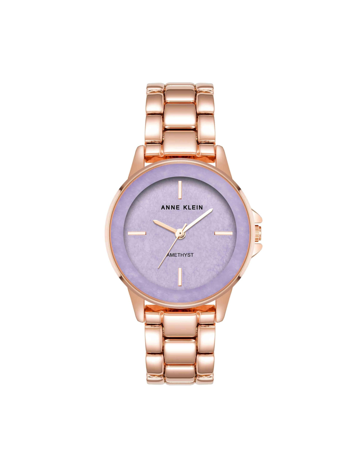 Anne Klein Round Shape Analog Watch for Women, 30 mm Size, Pink Gold