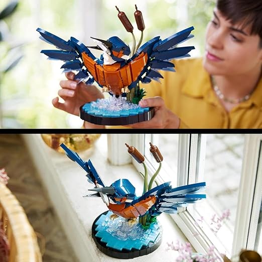 LEGO Icons Kingfisher Bird Set, Model Building Kit for Adults to Build with Water Setting Display Stand, Great Home and Office Desk Décor, Valentine's Day Gifts for Women, Men, Her or Him, 10331