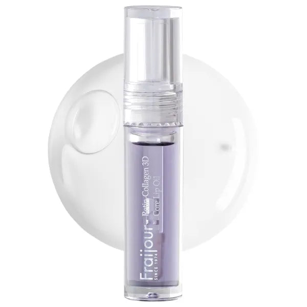 Fraijour Retin-Collagen 3D Core Lip Oil – Hydrating Lip Oil with Jojoba, Rosehip & Macadamia, Plumps & Firms Lips, Non-Sticky, Anti-Aging with Bakuchiol, Revives Natural Lip Color, 0.11 fl. oz.