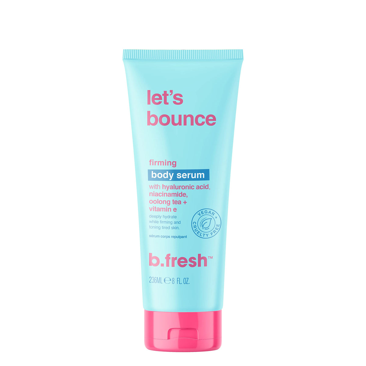 B.TAN Daily Moisturizing Body Lotion | Let's Bounce Firming Body Serum - Plump Up, Firm & Hydrate Tired Skin with Hyaluronic Acid, Niacinamide, Oolong Tea + Vitamin E, 8 Fl Oz