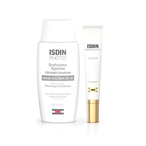 ISDIN Bundle Sunscreen & Under Eye Treatment Eryfotona Ageless Tinted Mineral Sunscreen & K-Ox Under Eye Brightening Cream