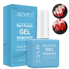ALIVER Gel Nail Polish Remover, Magic Gel Polish Remover - Effectively and Easily Removes Gel Nail Polish Within 2-4 Minutes - 0.5 Fl Oz (Blue)