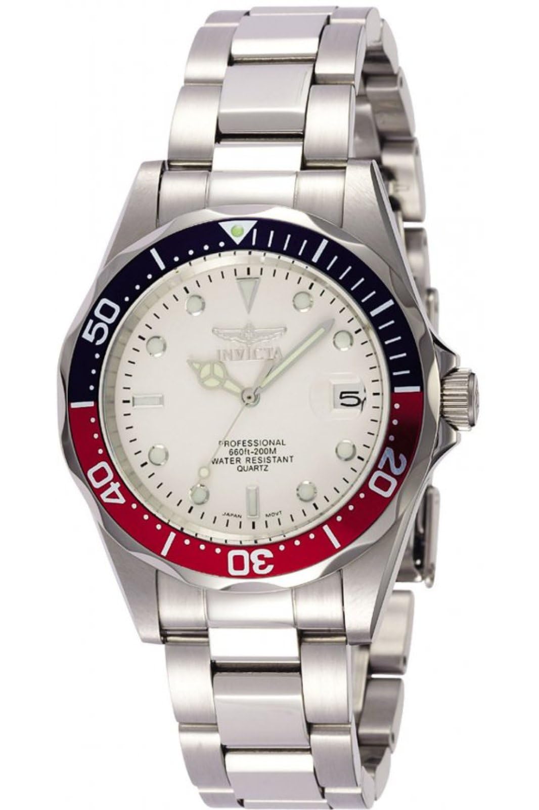 Invicta Pro Diver Stainless Steel Quartz Watch 37mm - White