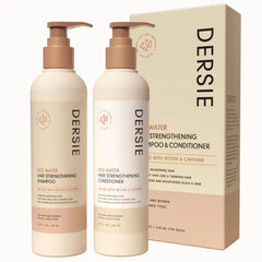 Dersie Rice Water Hair Growth Shampoo & Conditioner: Biotin & Caffeine Infused for Thinning Hair - Women & Men 240ml each