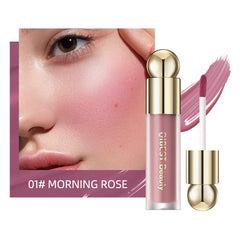 KANZA - Rose Cream Liquid Blusher | Natural Matte Finish Looking, Dewy Cheek Tint | Soft Cream Face Blush Stick | Long-Wearing,Perfect Blending Liquid Blush Makeup for Cheeks|3.5g (#01 Morning Rose)