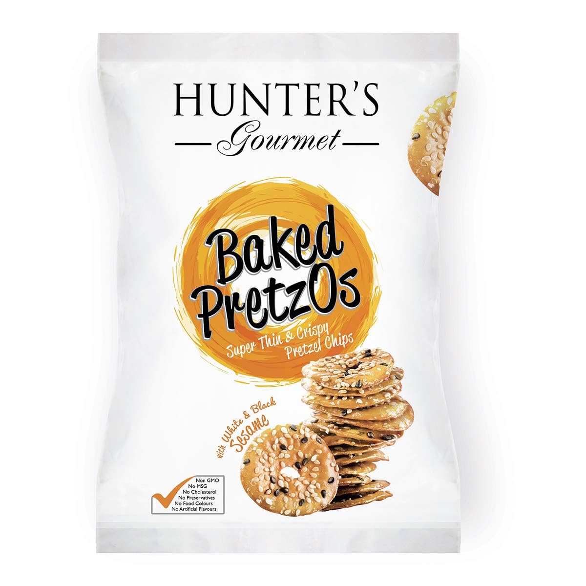 Hunter's Gourmet Baked PretzOs with White and Black Sesame - 80g