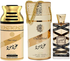 Lattafa Oud Mood Perfume + Body Spray, with Fresh Oriental Arabic Fragrange,Combo Pack of 2, For Men and Women