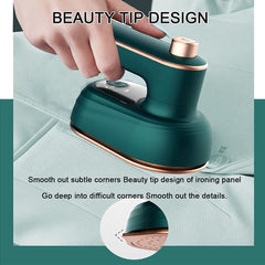 Excefore Portable Mini Ironing Machine, Foldable Travel Garment Steamer, Mini Ironing Machine 180°Rotatable Handheld Steam Iron for Home Travel Business (Green)