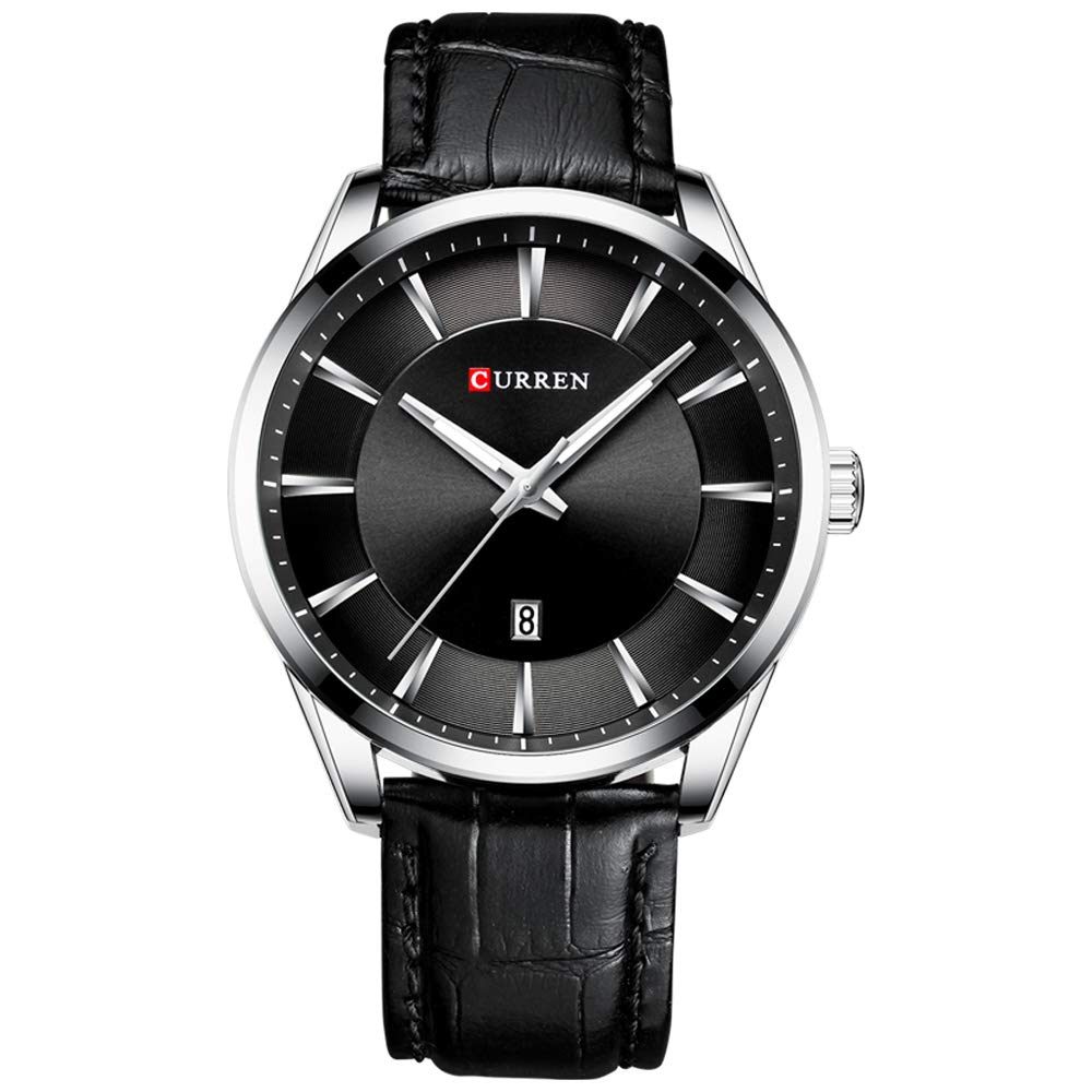CURREN 8365 Quartz Man Wristwatch Watch for Male with Leather Strap Band Calendar Indicator Date Waterproof Mens Watches Wearable Accessories