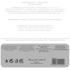 Franck Boclet Fir Balsam Eau De Parfum For Men, 100 ml