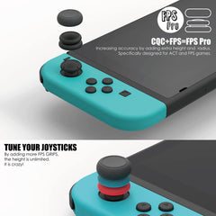 Skull & Co. Skin, CQC and FPS Thumb Grip Set Joystick Cap Analog Stick Cap for Nintendo Switch Joy-Con Controller (Black)