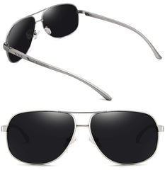 Joopin Polarized Sunglasses for Men, Classic Military Rectangular Sun Glass with Metal Frame UV Protection