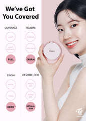A'PIEU Waterlock Cushion Foundation No.21 - Light Beige, Semi-Matte, Natural Coverage, Moisturizing, Paraben-Free
