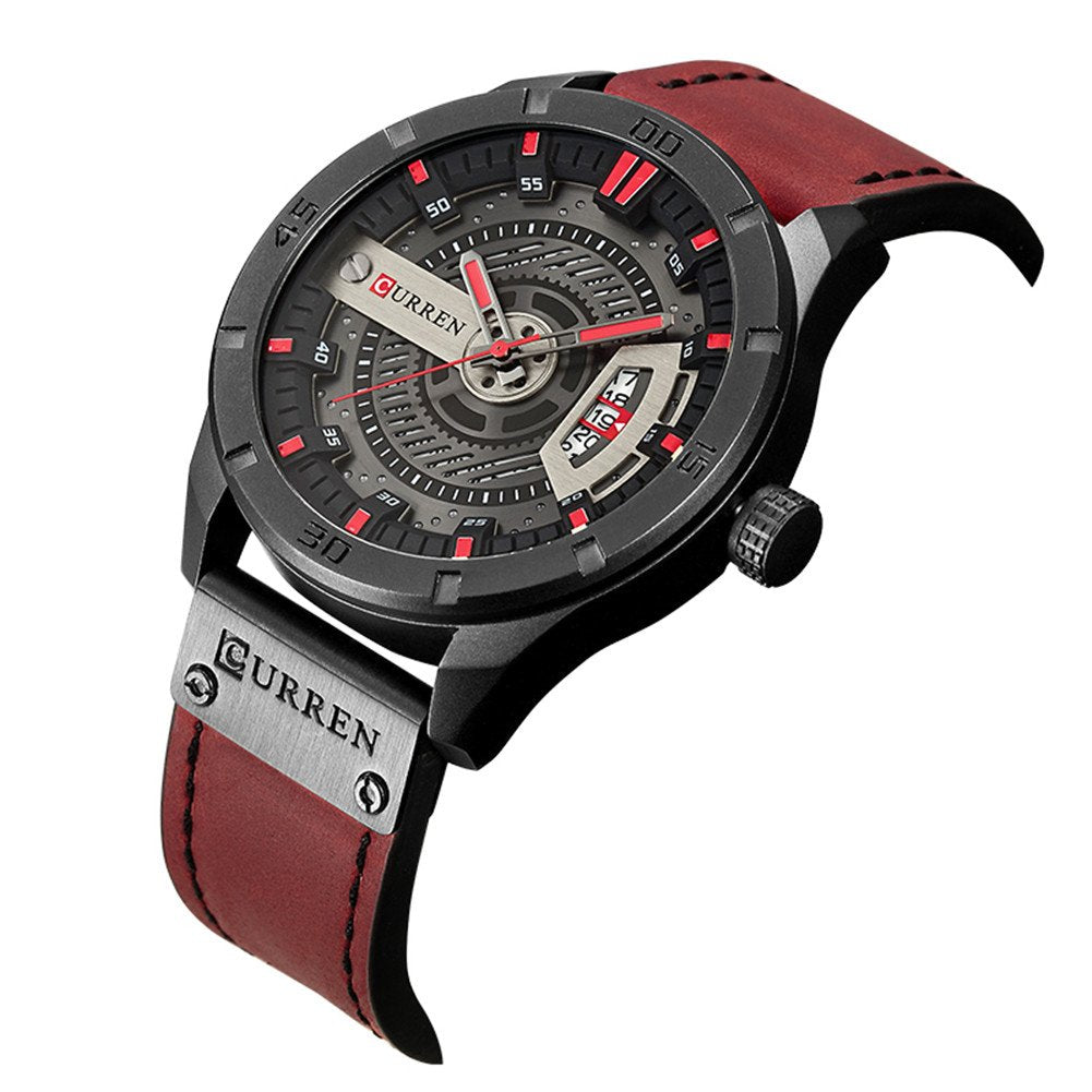 Men's Military Sports Business Casual Fashion Watches Date Quartz Watch Casual Leather Men's Wrist Watches 8301