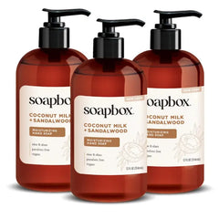 Soapbox Coconut Milk & Sandalwood Liquid Hand Soap Hand Wash 3 Pack