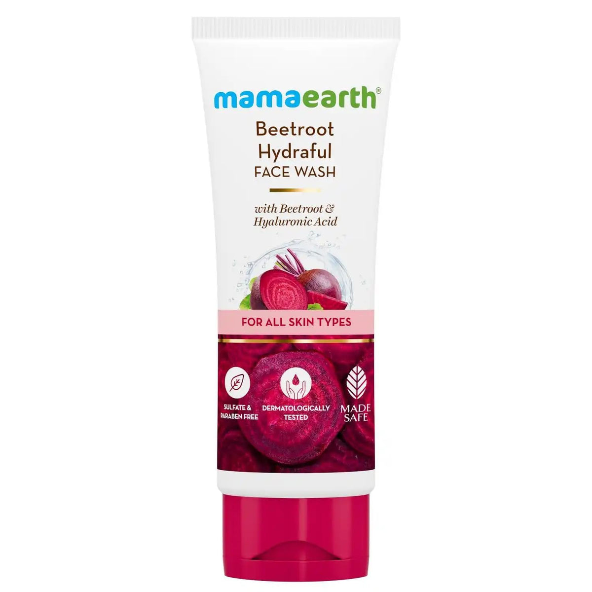 MAMAEARTH Beetroot Gentle Face Wash, Natural Glow, Hydrates Skin - 100 ml