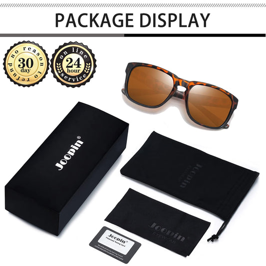 Joopin Sunglasses for Men Women, Fashion Polarized Sun Glasses Retro Square Shades UV Protection Driving