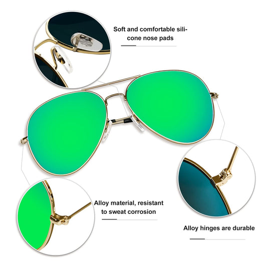 KANASTAL Polarized Sunglasses for Women and Men, Metal Frame Sun Glasses Retro Shades for Mens Driving Outdoor Military Style 100% UV400 Protection
