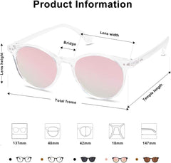 SOJOS Small Round Classic Polarized Sunglasses for Women Men Vintage Style UV400 Lens MAY SJ2113