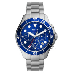 Fossil FB-03 Men's Chronograph Stainless Steel Watch with Blue Dial FS5724